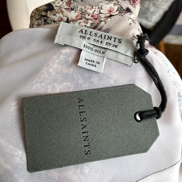 ALLSAINTS Anika Clement Silk Floral Wrap Dress - Picture 7 of 13
